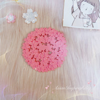 Pink Sakura Mug Glass Cup Cover/Coaster Cherry Blossom White Sakura handle