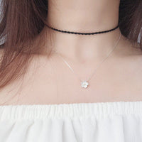 925 Silver Sakura Inspired Necklace Japanese Style Handmade Jewelery Cherry Blossom