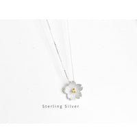 925 Silver Sakura Inspired Necklace Japanese Style Handmade Jewelery Cherry Blossom