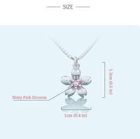 925 Silver Sakura Cherry Blossom Inspired Necklace Korean Style Handmade Jewelery