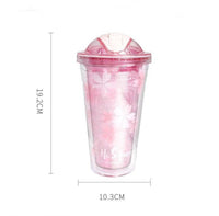 Beautiful Sakura Double Layers Big Coffee/Drink Cup(Straw included) Cherry Blossom