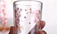 Double Layer Tall Sakura Cherry Blossom Glass/Cup/Mug (Fitted for Coffee/Tea/Milk/Juice/Water)