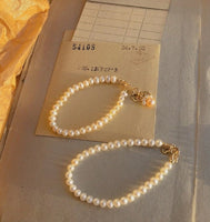 Cat Paw Natural Pearl 14k Hand made Gold Plating Bracelet