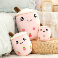 Pink Fluffy Boba Bubble Tea Plush Doll Pillow Cushion (Big Size Available)