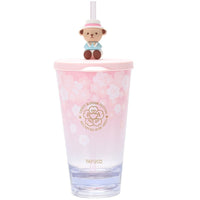 Bear Sakura Cherry Blossom Cup with Straw by Tafuco タフコ Japan Teddy Bear Collection