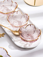 Japanese Sakura Flower Style Glass Snack/Sauce/Side Dish Plate Cherry Blossom